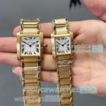 New Cartier Tank Francaise Replica Watches Yellow Gold Case